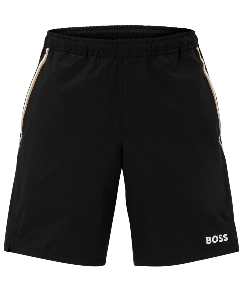 Мужские штаны теннисные Boss x Matteo Berrettini t_track 2 Casual trousers - Black. Ganni шорты с логотипом. Boss шорты для пляжа длинные. Шорты Boss шорты liem Comfort.