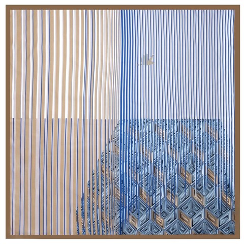 Шелковый платок 90x90 Mollen Фонтанка песочно-бежевый