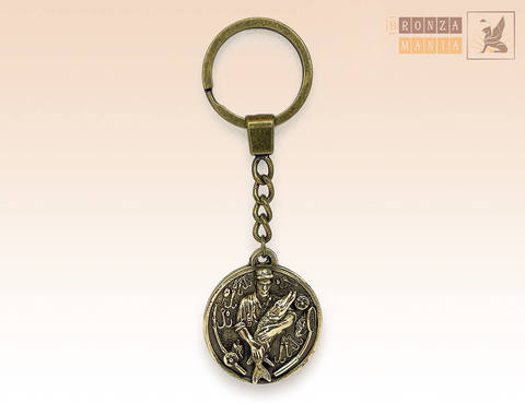 брелок Медальон Рыбак