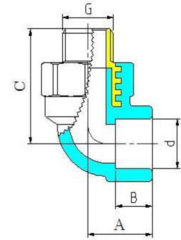 Valtec угольник комбинированный 32х3/4