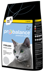 Сухой корм ProBalance Sterilized для стерилизованных кошек, 1.8 кг