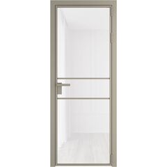 Алюминиевая дверь 2AG никель матовый остеклённая