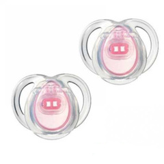 Силиконовые пустышки дневные ANY TIME, 0-6 мес, 2 шт. в уп. (розовый)