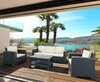 Кресло пластиковое плетеное с подушками Siesta Contract Monaco Lounge, антрацит
