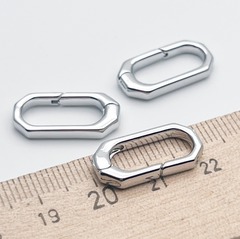 Замок-кольцо, цвет серебро (родий), размер 20*10 мм, цена за 1 шт