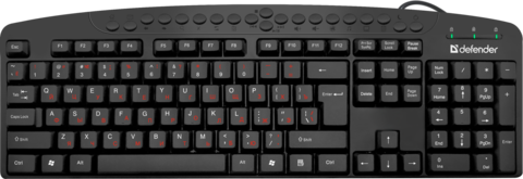 Клавиатура Defender Atlas HB-450 (45450) USB, Проводная - длина кабеля 1,5 м, английский + русский, цвет черный,мультимедиа 124 кн - купить в компании MAKtorg