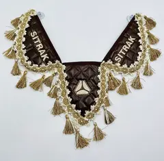 Вымпел тройной Sitrak (экокожа, коричневый с бежевой вышивкой)