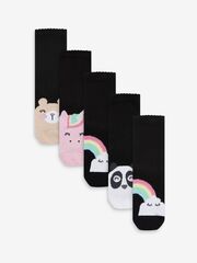 Носки хлопковые для девочки Next 352-072, 5 шт., Черный