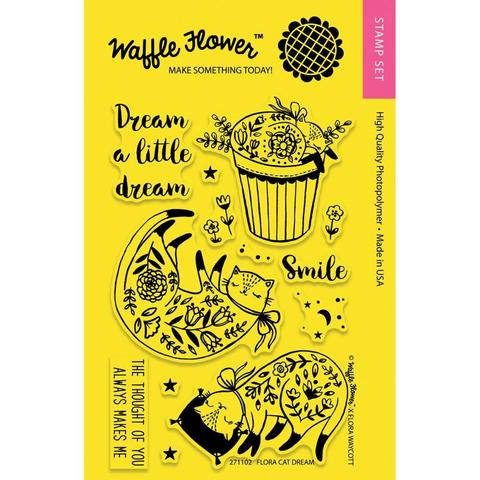 Набор штампов Waffle Flower Crafts Clear Stamps - Flora Cat Dream