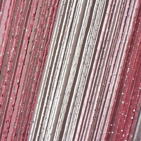 Нитяные шторы дождь радуга - белые, розовые, 300 х 280 см. Арт. 1-5-6