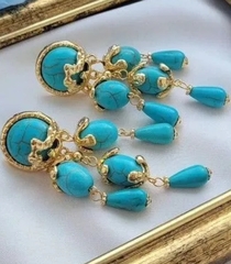 Серьги Le Vintage с подвесками из бирюзы