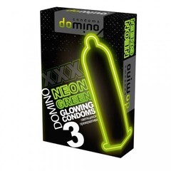 Презервативы DOMINO NEON GREEN светящиеся (3 шт.)