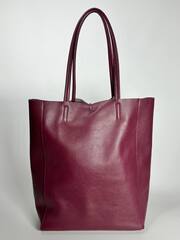 Женская бордовая сумка-шоппер из натуральной кожи