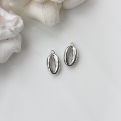 Подвеска Ракушка 14*8 мм, родий, П134