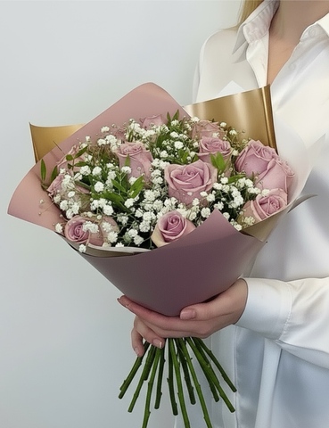 Букет с розами Сиреневые сны