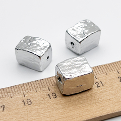 Бусина, цвет серебро (родий), размер 13*10 мм, цена за 1 шт