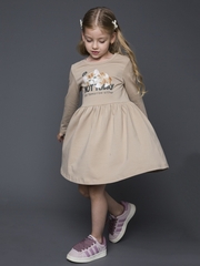 023_ОС25 Платье для девочки, бежевый