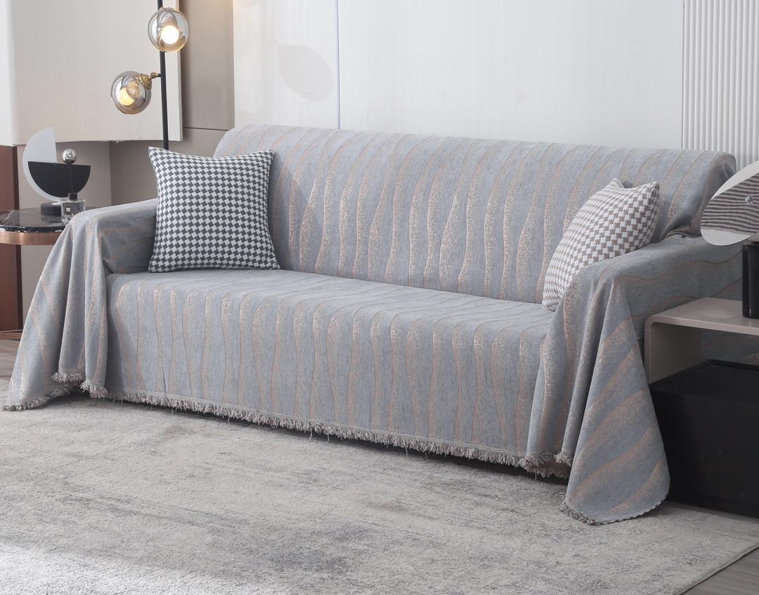 ZEPHYR HOME Дивандек 180×300 Синий Волна Крапинка