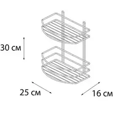 Полка овальная двухэтажная черная FX-720B-2