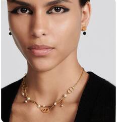 Колье чокер двухрядный с жемчугом и подвесками style by DIOR