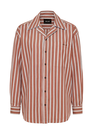 “Relaxed cotton” Рубашка в пижамном стиле с кантом.