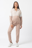 Спортивный костюм для беременных и кормящих 13596 какао беж тофу