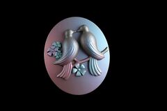 Силиконовый молд Камея № 31 Птички