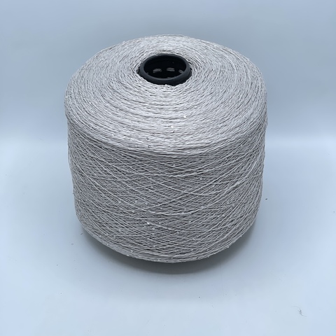 Бобинная пряжа, Linette Pailletes, 450м, 80% Лен, 20% Полиэстер(пайетка), Светло-серый+пайетка. 39428