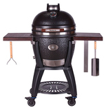 Гриль керамический Monolith Grill Avantgarde.55 (Сlassic), черный матовый с боковыми столиками и подставкой на колесиках