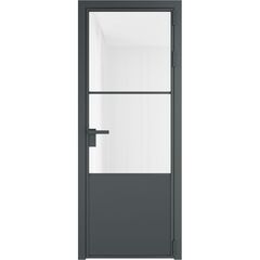Алюминиевая дверь 20AG серая ночь остеклённая