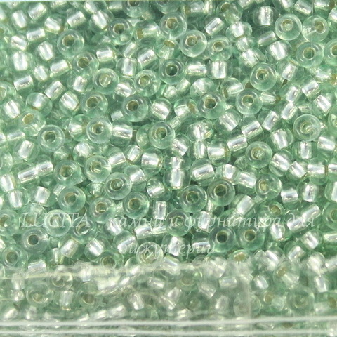 78162 Бисер 10/0 Preciosa Кристалл Соль-Гель серо-зеленый с серебряным центром