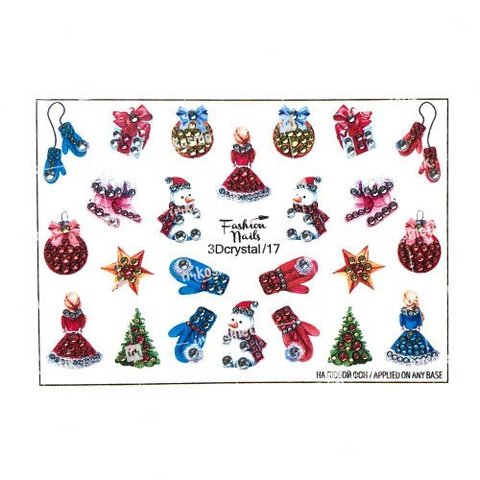 Слайдер-дизайн Fashion Nails Серия 3D Crystal № 17