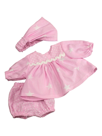 Платье - Розовый / звезды. Одежда для кукол, пупсов и мягких игрушек.