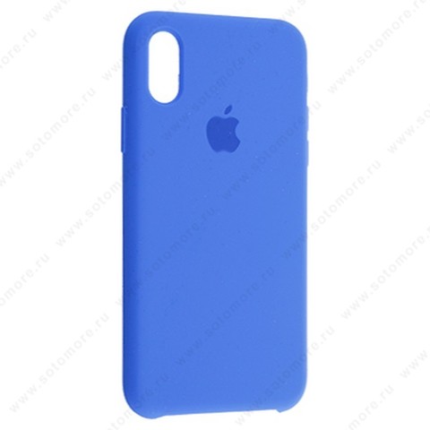 Накладка Silicone Case для Apple iPhone XS синий