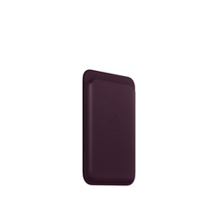 Карман-Чехол для телефона APPLE iPhone Leather Wallet with MagSafe - Dark Cherry (MM0T3ZM/A)