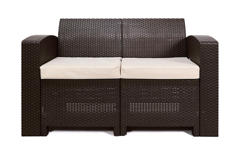 Диван двухместный (2-х местная подушка) b:rattan premium, венге