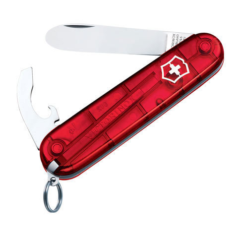 Нож перочинный My First Victorinox 84мм 8 функций прозрачный красный (0.2363.T)