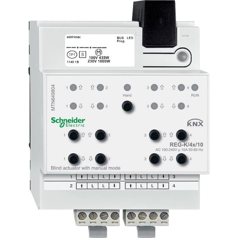 Актор выключателя жалюзи REG-K/4X/10 с ручным управлением. Merten. MTN649804