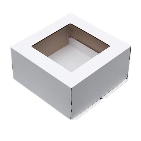 Коробка для торта, 1шт, 220х220х70мм с окном