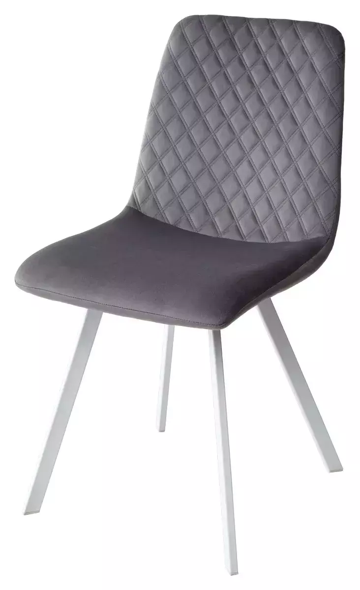 Стул DAIQUIRI BLUVEL-14 GREY / белый каркас, велюр М-City