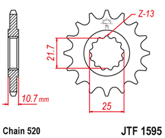 Звезда передняя JTF1595.16RB с демпфером для Yamaha FZ6, XJ6