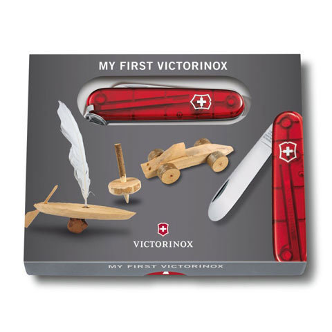 Нож перочинный My First Victorinox 84мм 8 функций прозрачный красный (0.2363.T)