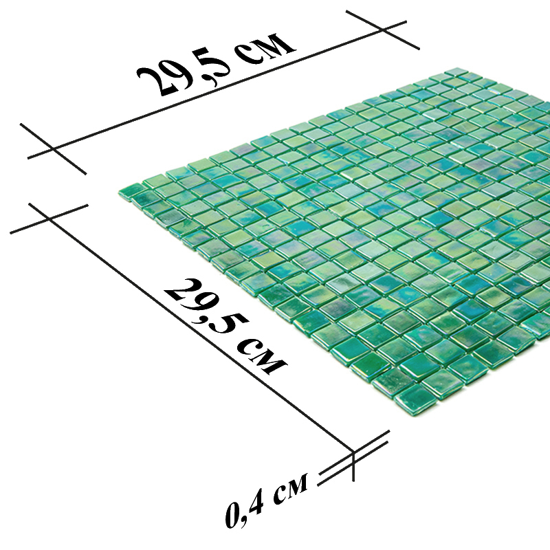 NB410-m Мозаика одноцветная чип 15 стекло Alma Mono Color зеленый квадрат глянцевый перламутр