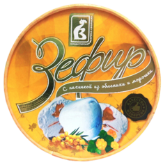 Зефир неглазированный, в круглой подарочной коробке Морошка-облепиха, 225 гр.