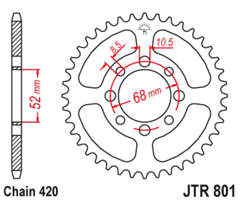 Звезда ведомая JTR801 52