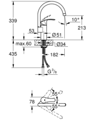 Смеситель для кухонной мойки GROHE Eurosmart, хром (33202002)