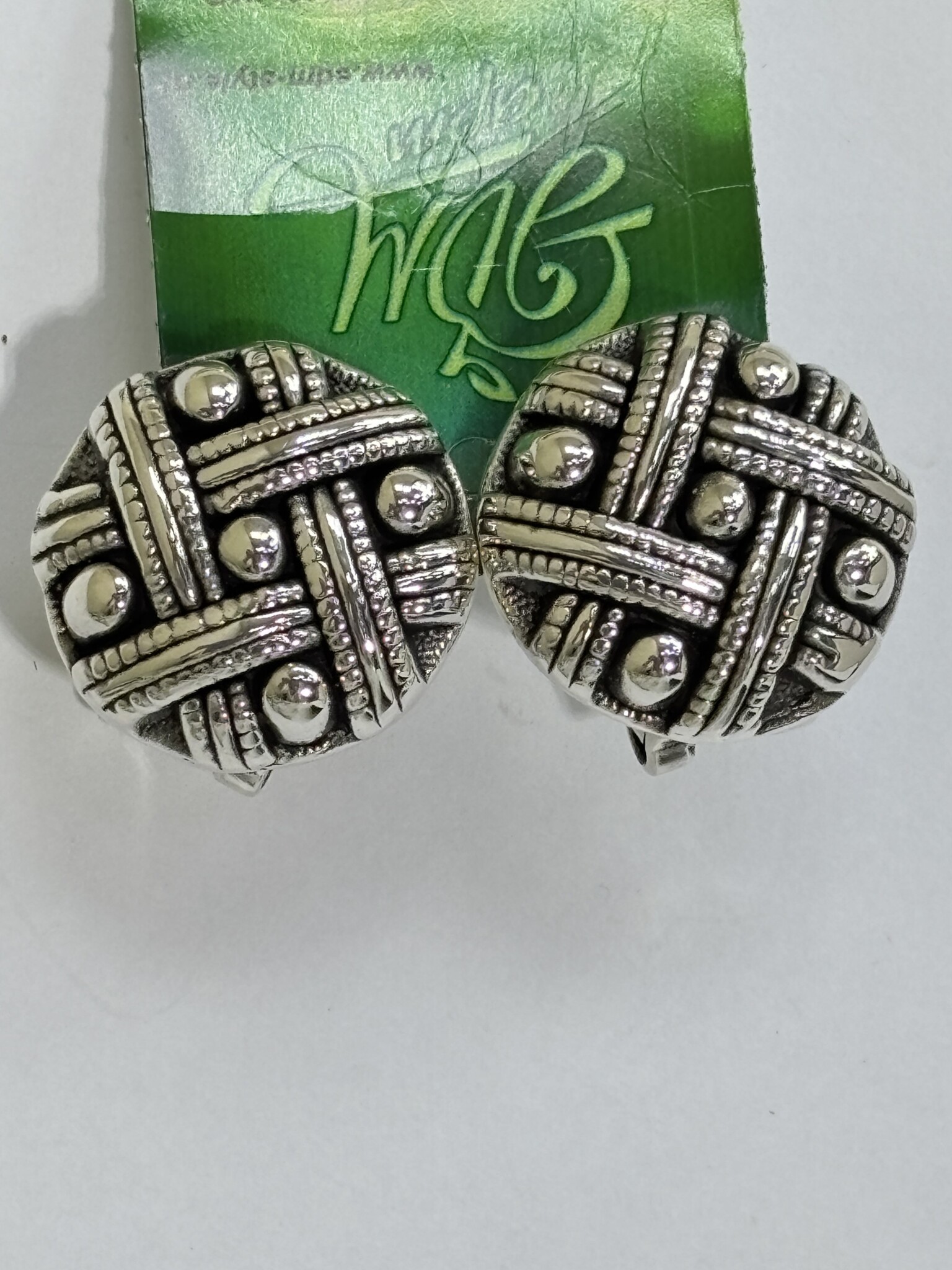 Пуговки (серьги из серебра)