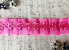 Тесьма текстильная "Цветок на органзе", ш.2,5 см.