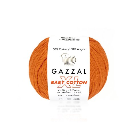 Пряжа Gazzal Baby Cotton XL 3419 оранжевый