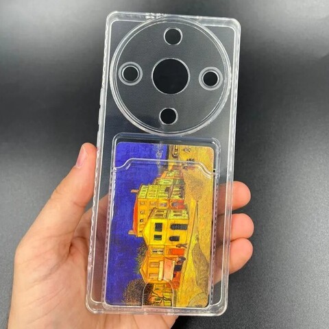 Силиконовый чехол с визитницей - кармашком для карт Clear Card для Honor X9A (Прозрачный)